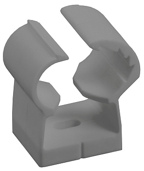 IEK Клипса с фикс. для глад. труб 20-25мм сер. (24шт/упак)