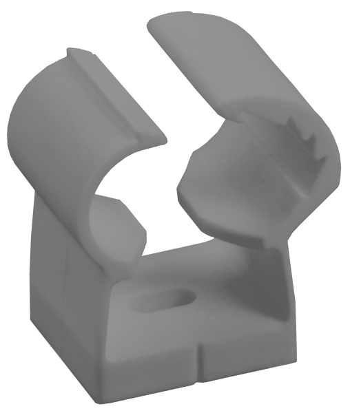 IEK Клипса с фикс. для глад. труб 26-32мм сер. (18шт/упак)