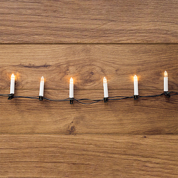 REXANT Гирлянда "Свечи" 4м, темно-зеленый ПВХ, 20 LED ТЕПЛЫЙ БЕЛЫЙ 303-083