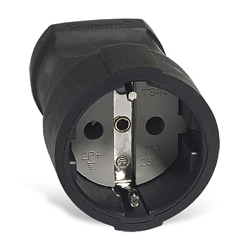 UNIVersal Штепсельное гнездо Черн с/з ПВХ-облив 16А 250В ОА1020