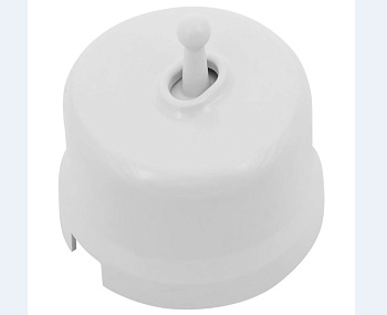 BIRONI Лизетта Пластик Белый Выключатель проходной 1-кл (тумблерный) B1-231-21