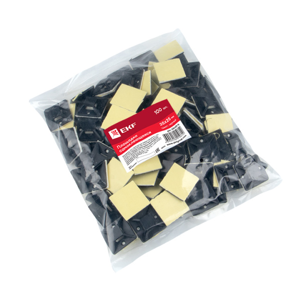 Купить EKF PROxima Площадка самоклеящаяся (25х25мм.) черная (100шт.)