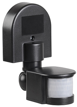 IEK Датчик движения ДД 008 черный, макс. нагрузка 1100Вт, угол обзора 180град., дальность 12м, IP44,