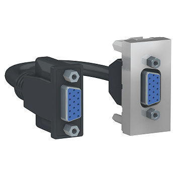 SE Unica Modular Алюминий Розетка HD15 female (VGA), 1 модуль NU343230