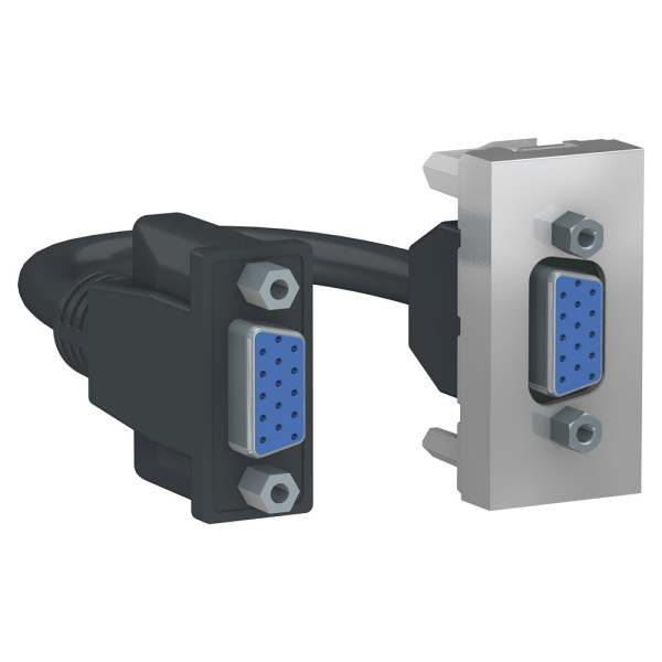 SE Unica Modular Алюминий Розетка HD15 female (VGA), 1 модуль NU343230
