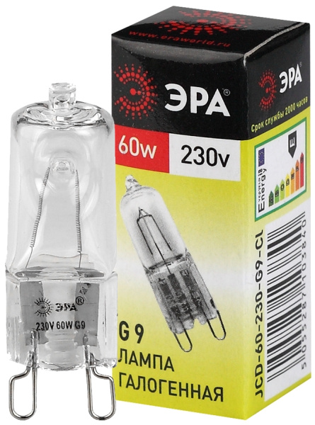 ЭРА G9-JCD-60-230V-CL (галоген, капсула, 60Вт, нейтр, G9)