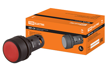 TDM Кнопка SB7-CA45 d22мм 1з+1р красная SQ0746-0012