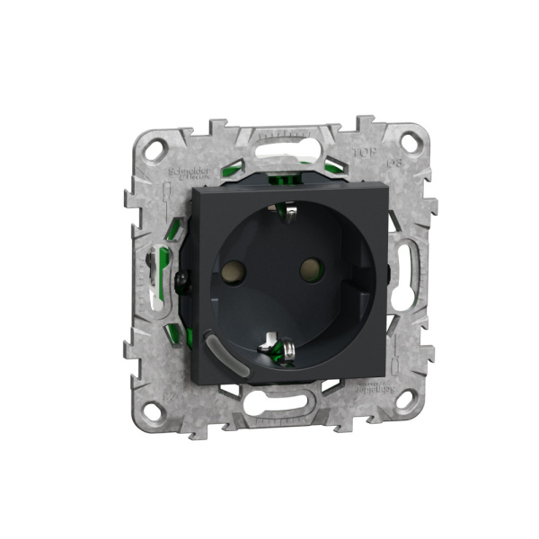 SE WISER UNICA NEW РОЗЕТКА одиночная встраиваемая 16А, ZigBee 3.0, Алюминий NU555754