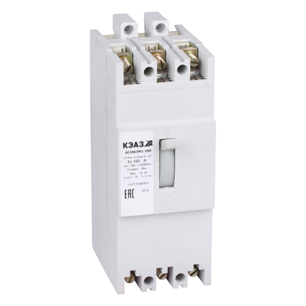 КЭАЗ Выключатель автоматический АЕ2063М1-120-160А-10Iн-400AC-НР400AC-У3