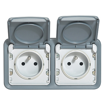 Legrand Plexo Серый Монтажная коробка 2-ая для наружного монтажа,горизонтальная,IP55 069672