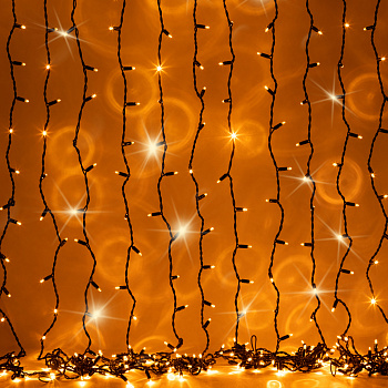 ЭРА Гирлянда ERAPS-Z светодиодная новогодняя занавес 3*2 м желтая 600 LED