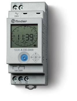 Finder Реле времени цифровое суточное/недельное; монтаж на рейку 35мм; 1СO 16A; питание 110…230B AC/DC; ширина 35мм; степень защиты IP20 125182300000