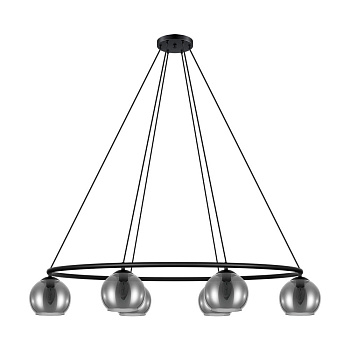 Eglo 39578 Подвес DAGUELLA, 6x25W(E14), сталь, черный/стекло, черный, прозрачный