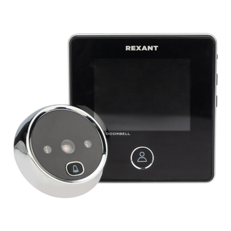Видеоглазок дверной REXANT (DV-113) с цветным LCD-дисплеем 2.8" с функцией звонка и записи фото, встроенный аккумулятор 45-1113