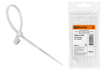 TDM Хомут нейлоновый с монтажным отверстием 3,6х150 мм (белый) (100шт) SQ0515-0503