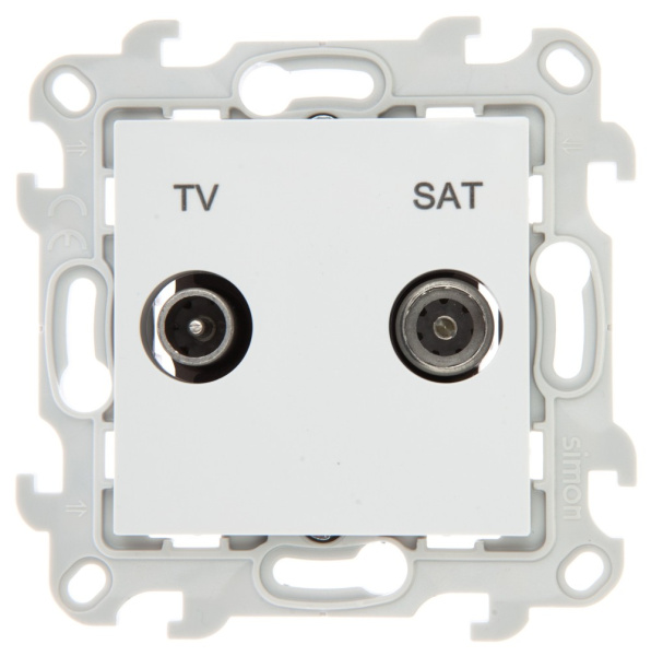 Simon 24 Белая Розетка TV-SAT проходная 2410485-030