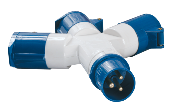 Купить IEK Адаптер трехлучевой TS1013 2Р+РЕ 16А 250В IP44 PAS31-016-3