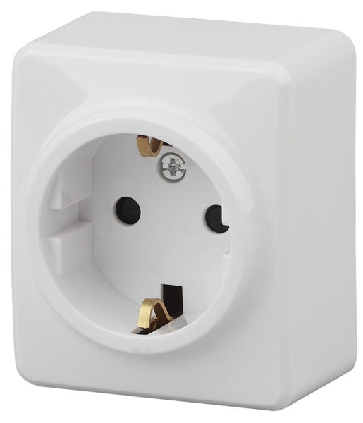 ЭРА 11А-2204-01 Розетка 2P+E Schuko со шторками, 16A-250В, ОУ, Эксперт, Al+Cu, Белый