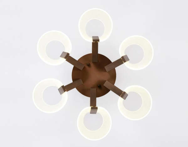 Купить Ambrella Потолочная светодиодная люстра с пультом AK4033/6 CF кофе 96W D600*290 (ПДУ РАДИО 2.4)