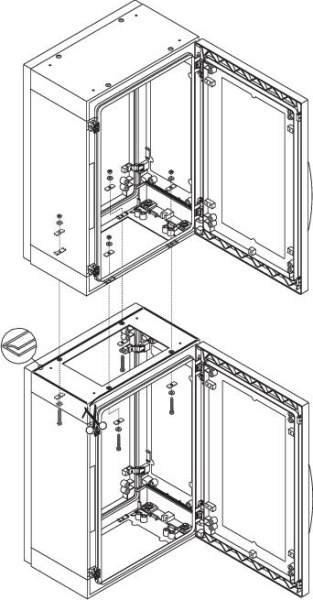 Купить SE Комплект для вертикального соединения шкафов 79000 NSYUVPLA