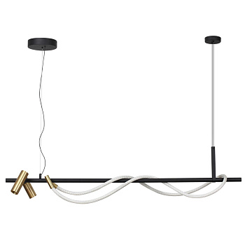 Odeon Light 4397/30L HIGHTECH ODL23 103 черный/античная бронза/металл/канат Подвесной св-к IP20 LED 30W 1200Лм 3000K CORDA