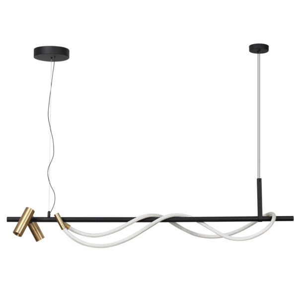 Odeon Light 4397/30L HIGHTECH ODL23 103 черный/античная бронза/металл/канат Подвесной св-к IP20 LED 30W 1200Лм 3000K CORDA