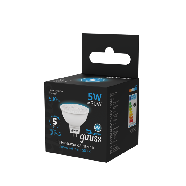Купить Gauss Лампа MR16 5W 530lm 6500K GU5.3 LED 101505305