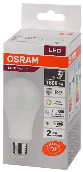 Купить Osram LVCLA150 20SW/830 230V E27 10X1 4058075579293