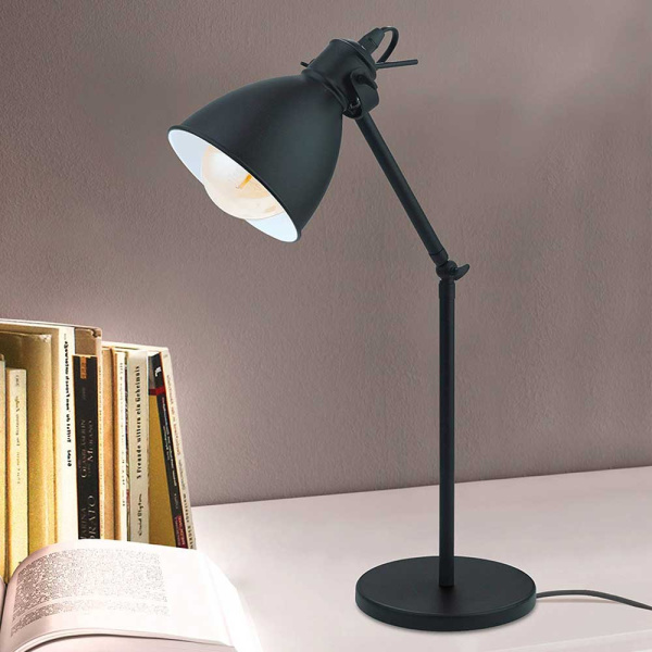 Купить Eglo 49469 Настольная лампа PRIDDY, 1х40W (E27), H425, сталь, черный