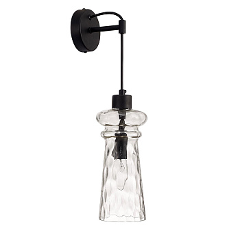 Odeon Light 4966/1W MODERN ODL23 301 матов.черный/прозрачный/металл/стекло Бра E14 1*40W PASTI