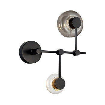 ST LUCE  SL6005.401.02 Светильник настенный Черный/Дымчатый, Прозрачный LED 2*3W