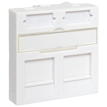 EKF TeraLINK PRO Вставка розеточная TeraLINK PRO 45x45мм формат Mosaic на 2 модуля Keystone со шторками и маркерами белая