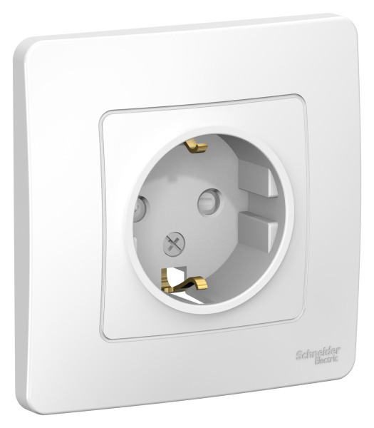 Купить Systeme Electric Blanca внутр Бел Розетка с/з со шторками, 16А, 250В