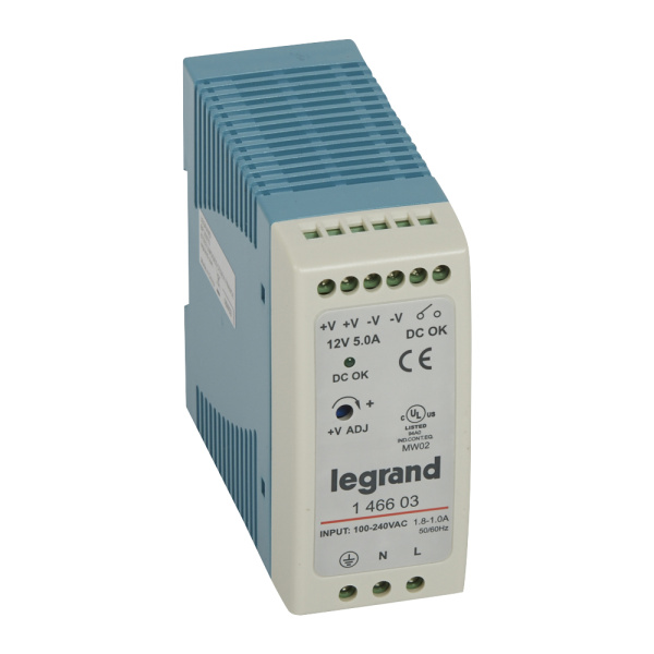 Legrand 1-фазный Импульсный источник питания 12В 60Вт 5A 146603