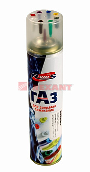 Газ для зажигалок, метал.баллон, 270мл. (8 Переходников) Rexant 09-1406