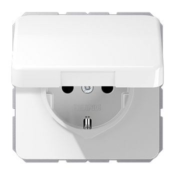JUNG SCHUKO®-розетка 16 A / 250 B ~ с защитой от детей и крышкой, белая CD1521BFKIKLWW