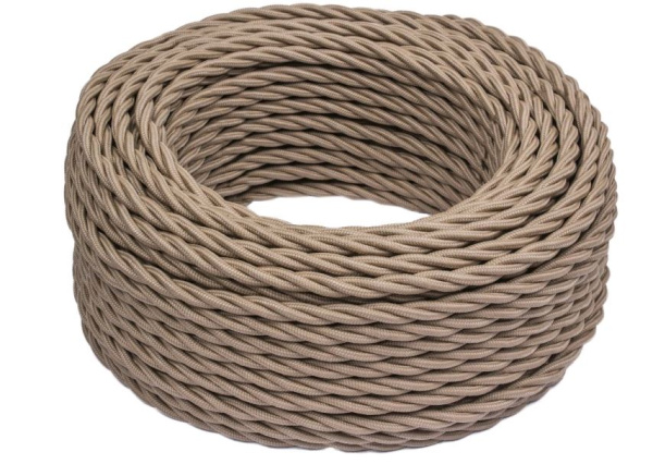 BIRONI Капучино матовый Витой провод 2*0,75 20м B1-422-716-20