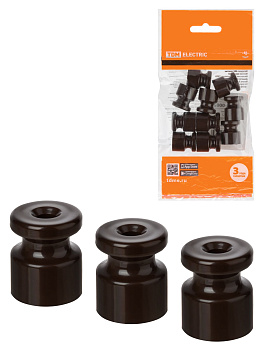 TDM Изолятор пластиковый коричневый (10 шт) SQ2804-0002