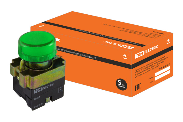 TDM Лампа BV63 матрица d22 мм зеленый SQ0702-0045