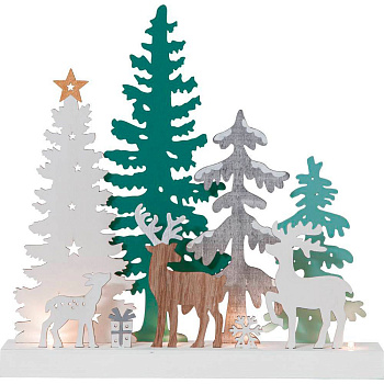 Eglo 270-69 Светильник REINBEK, 5X0,03W (LED), 3V, 30х30см, дерево,мультиколор, 2x АА (не в комплекте)