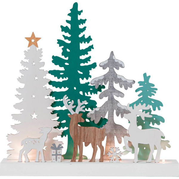 Eglo 270-69 Светильник REINBEK, 5X0,03W (LED), 3V, 30х30см, дерево,мультиколор, 2x АА (не в комплекте)