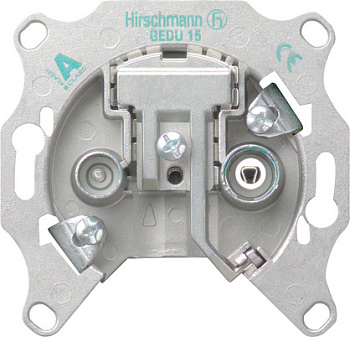 Gira Мех Розетка TV-FM проходная, затухание 15дБ 004200