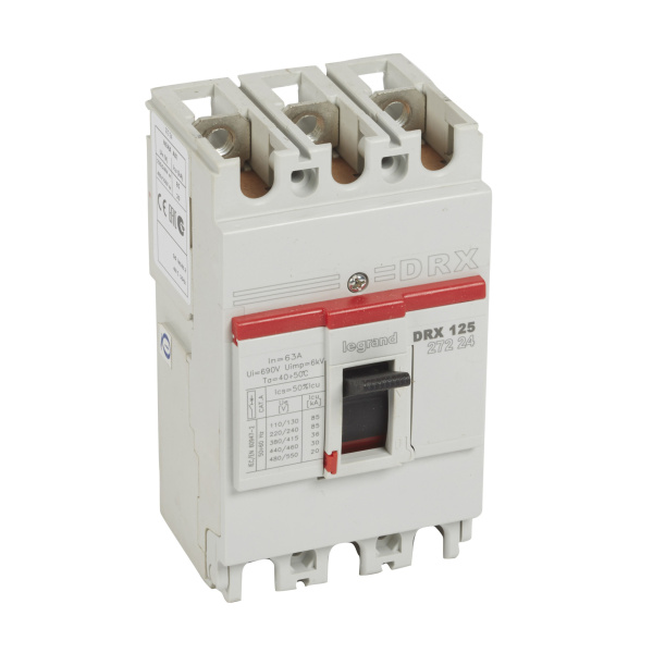 Legrand DRX125 термомагнитный  63A 3П 36kA 027224