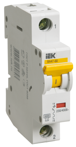 Купить IEK Автоматический выключатель ВА 47-60 1Р 32А 6 кА х-ка С MVA41-1-032-C