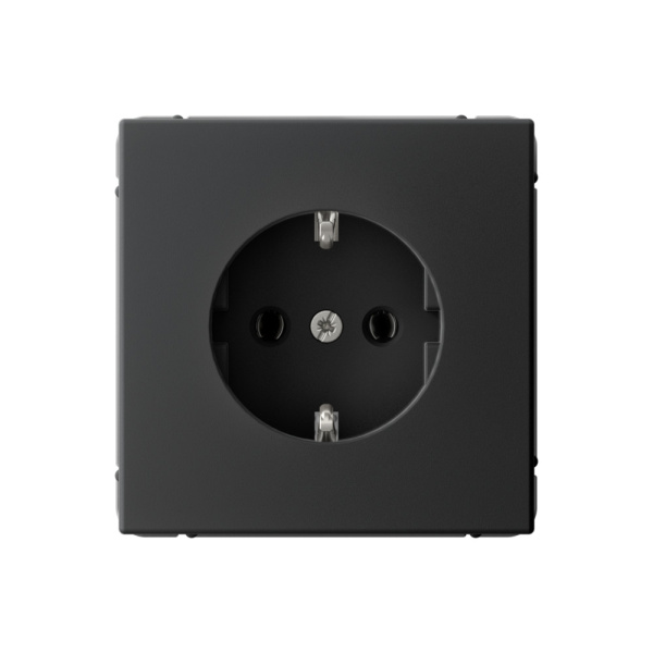 Systeme Electric ArtGallery Карбон Розетка с заземлением, 16А, механизм