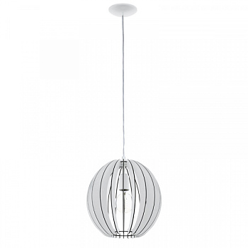 Eglo 94438 Подвес COSSANO, 1х60W (E27), Ø300, сталь/ дерево, белый