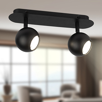 ЭРА Светильник настенно-потолочный спот ЭРА OL36-2 BK MR16 GU10 IP20 черный