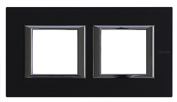 BT Axolute Антрацит Рамка 2+2 мод прямоугольная (надпись горизонтально) HA4802M2HXS