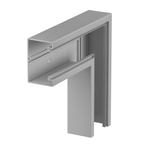 OBO Bettermann Угол плоский кабель-канала Rapid 80, 70x110 мм (без крышки) ПВХ, серый RAL7030 6274326