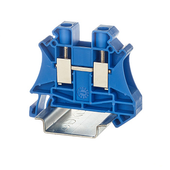 DKC Nuputuk Клемма проходная, винтовой зажим, 2 точки подключения, 10 кв.мм, синяя